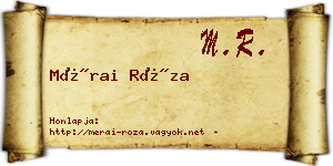 Mérai Róza névjegykártya