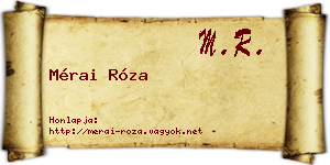 Mérai Róza névjegykártya